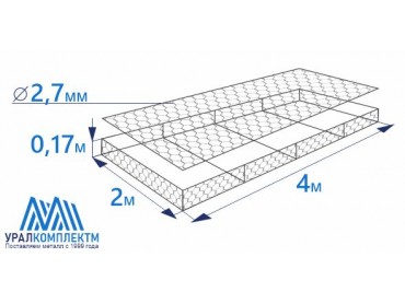 Габион матрасного типа 4х2х0,17-2,7-Ц