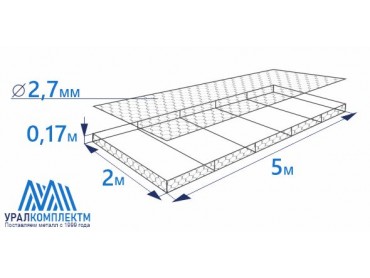 Габион матрасного типа 5х2х0,17-2,7-Ц