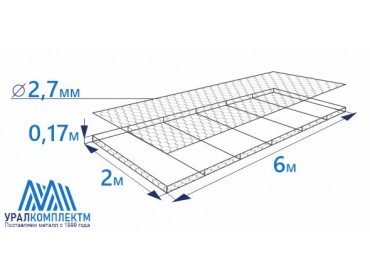 Габион матрасного типа 6х2х0,17-2,7-Ц