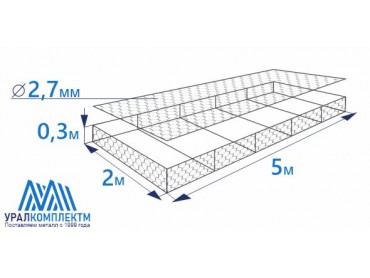 Габион матрасного типа 5х2х0,3-2,7-Ц