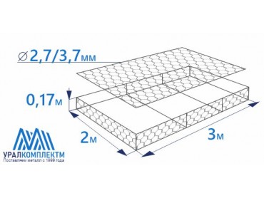 Габион матрасного типа 3х2х0,17-2,7/3,7-ЦП