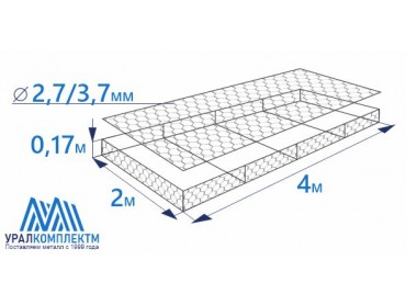 Габион матрасного типа 4х2х0,17-2,7/3,7-ЦП