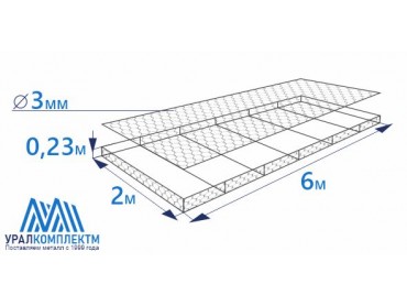 Габион матрасного типа 6х2х0,23-3-Ц