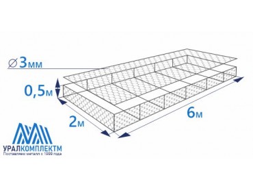 Габион матрасного типа 6х2х0,5-3-Ц