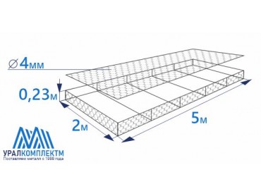 Габион матрасного типа 5х2х0,23-4-Ц