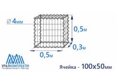 Габион сварной 0.5х0.3х0.5-4-Ц (100х50)