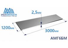 Алюминиевый лист 2.5х1200х3000 АМГ6БМ