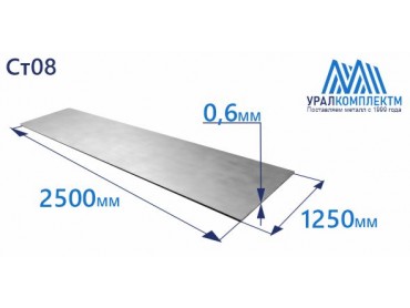 Лист х/к 0.6 толщина 0.6 мм продажа со склада в Москве 