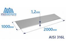Лист нерж х/к 1.2 AISI 316L мат