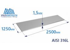 Лист нерж х/к 1.5 AISI 316L мат