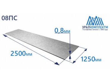 Лист оцинк 0.8 толщина 0.8 мм продажа со склада в Москве 