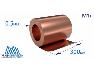 Лента медная  0.5х300 тв толщина 0.5 мм продажа со склада в Москве 