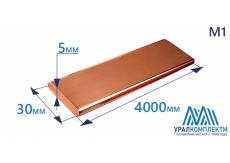 Медная шина ШММ М1 5х30х4000