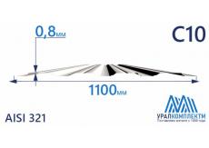 Профнастил нержавеющий С10 0.8 AISI 321