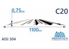 Профнастил нержавеющий С20 0.75 AISI 304