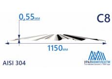 Профнастил нержавеющий С8 0.55 AISI 304