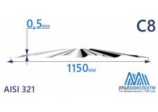 Профнастил нержавеющий С8 0.5 AISI 321