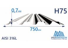 Профнастил нержавеющий Н75 0.7 AISI 316L