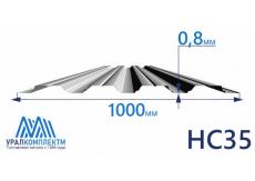 Профнастил НС35 оцинкованный 0.8