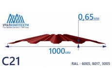 Профнастил С21 окрашенный 0.65
