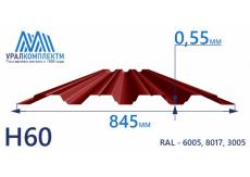 Профнастил Н60 окрашенный 0.55