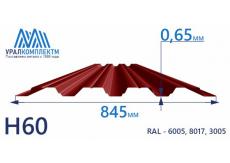 Профнастил Н60 окрашенный 0.65