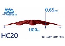 Профнастил НС20 окрашенный 0.65