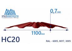 Профнастил НС20 окрашенный 0.7