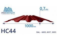 Профнастил НС44 окрашенный 0.7
