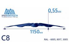 Профнастил С8 с порошковым покрытием 0.55