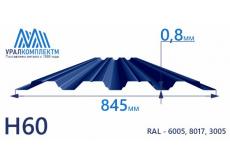 Профнастил Н60 с порошковым покрытием 0.8
