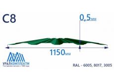 Профнастил С8 с покрытием пластизол 0.5