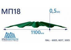 Профнастил МП18 с покрытием пластизол 0.5