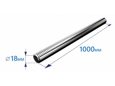 Продажа шпильки резьбовой DIN 976, М18х1000 мм, класс прочности 4.8, цинк в Москве от ООО УралКомплектМ