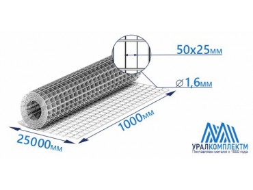 Сетка из оцинкованной проволоки 50х25х1.6