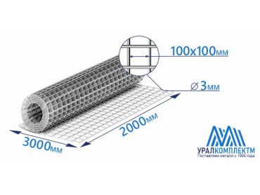 Сетка из оцинкованной проволоки 100х100х3