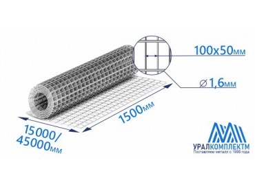 Сетка из оцинкованной проволоки 100х50х1.6