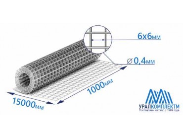 Сетка из оцинкованной проволоки 6х6х0.4