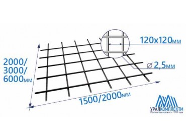 Сетка сварная н/у 120х120х2.5