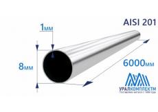 Труба нержавеющая 8х1 AISI 201 шлифованная