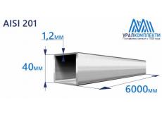 Труба нержавеющая квадратная 40х1.2 AISI 201 шлифованная