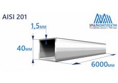 Труба нержавеющая квадратная 40х1.5 AISI 201 зеркало