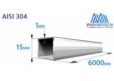 Труба нержавеющая квадратная 15х1 AISI 304 зеркало