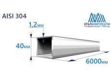 Труба нержавеющая квадратная 40х1.2 AISI 304 зеркало