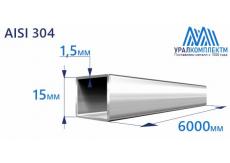 Труба нержавеющая квадратная 15х1.5 AISI 304 зеркало