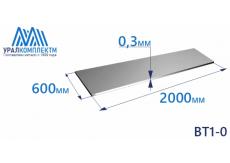 Лист титана ВТ1-0 0.3х600х2000
