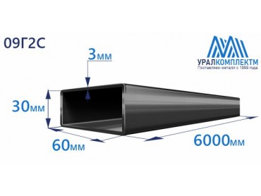 Труба профильная прямоугольная низколегированная 60х30х3