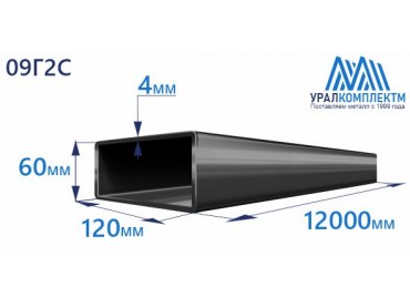 Труба профильная прямоугольная низколегированная 120х60х4