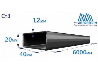 Труба профильная прямоугольная 40х20х1.2