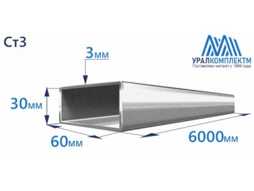 Труба профильная прямоугольная оцинкованная 60х30х3